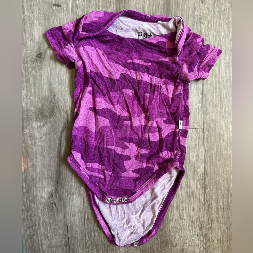 Little Sleepies Purple Camo Short Sleeve Onesie